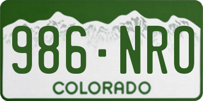CO license plate 986NRO
