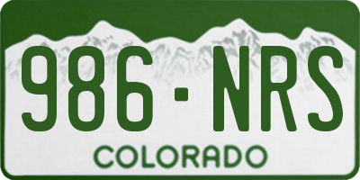 CO license plate 986NRS