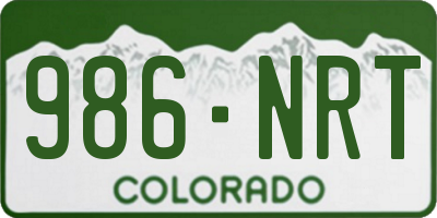 CO license plate 986NRT