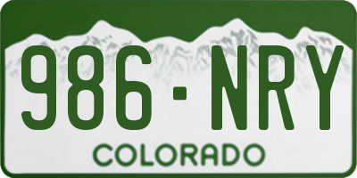 CO license plate 986NRY