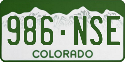 CO license plate 986NSE