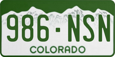 CO license plate 986NSN