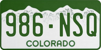 CO license plate 986NSQ