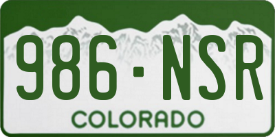 CO license plate 986NSR