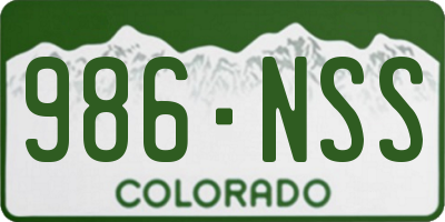 CO license plate 986NSS