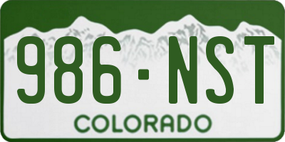 CO license plate 986NST