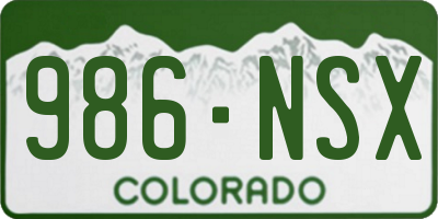 CO license plate 986NSX