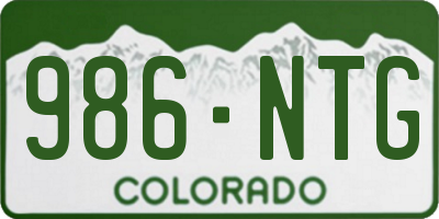 CO license plate 986NTG