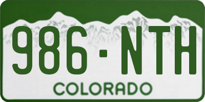 CO license plate 986NTH