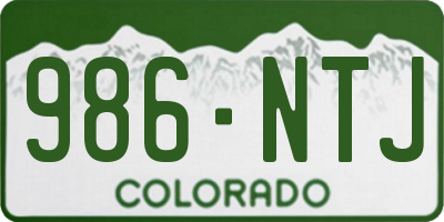 CO license plate 986NTJ