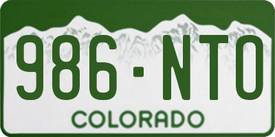 CO license plate 986NTO