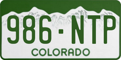 CO license plate 986NTP
