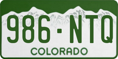 CO license plate 986NTQ