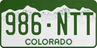 CO license plate 986NTT