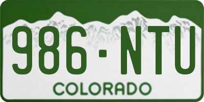 CO license plate 986NTU