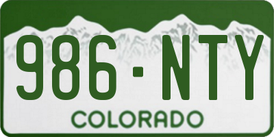 CO license plate 986NTY