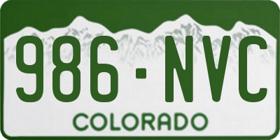 CO license plate 986NVC