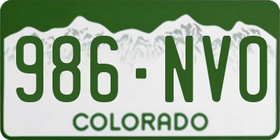 CO license plate 986NVO