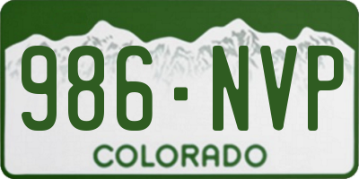 CO license plate 986NVP