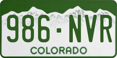 CO license plate 986NVR