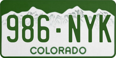 CO license plate 986NYK
