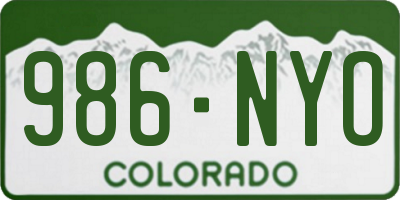 CO license plate 986NYO