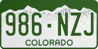 CO license plate 986NZJ