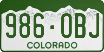 CO license plate 986OBJ