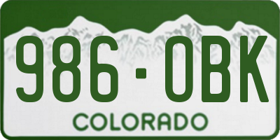 CO license plate 986OBK