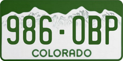 CO license plate 986OBP