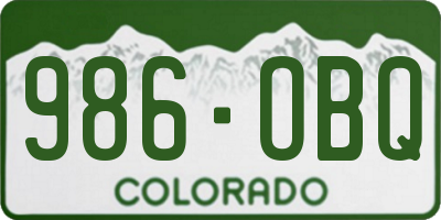 CO license plate 986OBQ