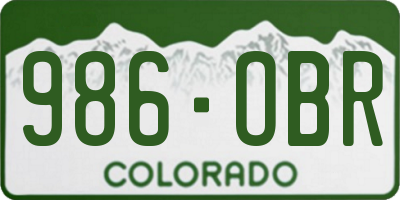 CO license plate 986OBR
