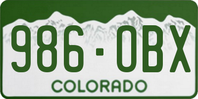 CO license plate 986OBX
