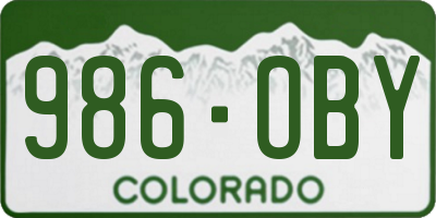 CO license plate 986OBY