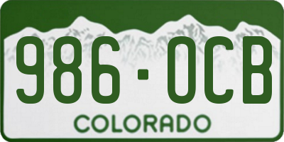 CO license plate 986OCB