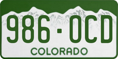CO license plate 986OCD