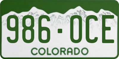 CO license plate 986OCE
