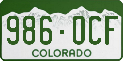CO license plate 986OCF