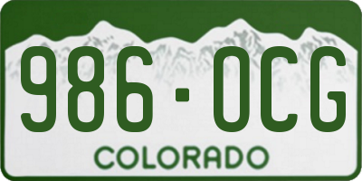 CO license plate 986OCG