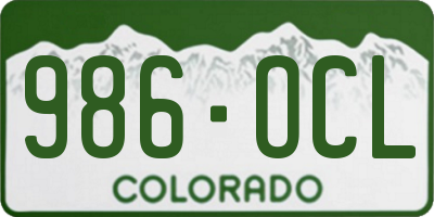 CO license plate 986OCL