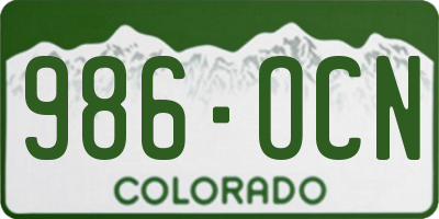 CO license plate 986OCN