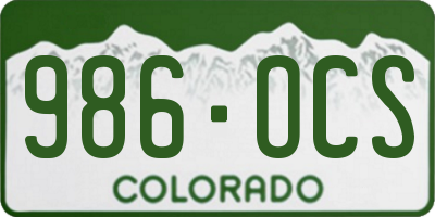 CO license plate 986OCS