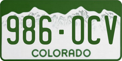 CO license plate 986OCV