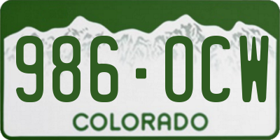 CO license plate 986OCW