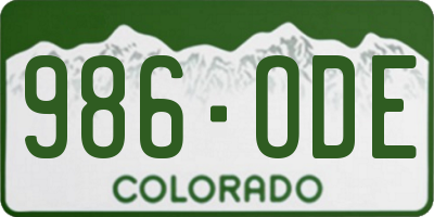 CO license plate 986ODE