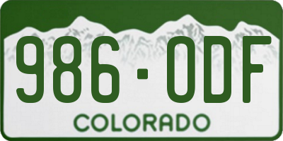 CO license plate 986ODF