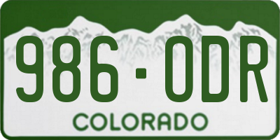 CO license plate 986ODR