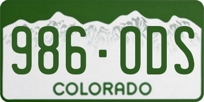 CO license plate 986ODS