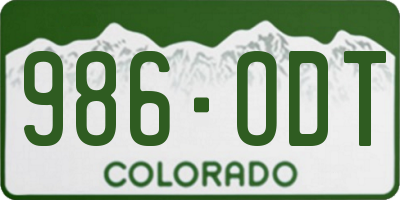 CO license plate 986ODT