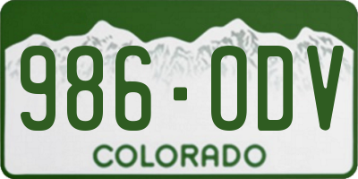 CO license plate 986ODV
